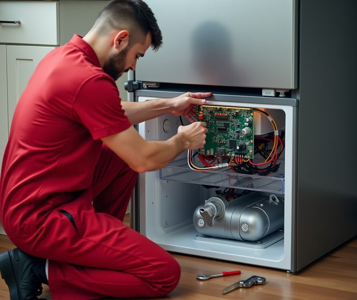 تعمیر برد یخچال بلومبرگ توسط تعمیرکار